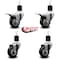 Service Caster 3'' Black Poly Swivel 1-7/8'' Expanding Stem Caster Set 2 Total Lock Brakes, 4PK SCC-EXTTL20S314-PPUB-BLK-2-S-2-178 - alternate 5